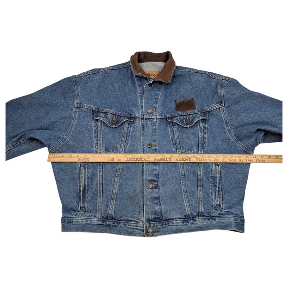 Harley Davidson Vintage Jean Jacket XL Owners Group 1983-1998 Leather Collar HOG - Picture 12 of 15